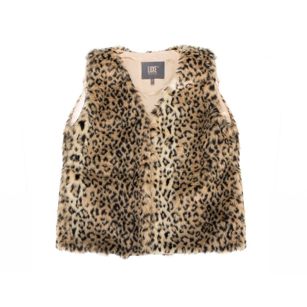 Luxe Fashion Classic Faux Fur Women Vest | 1-Piece | Leopard